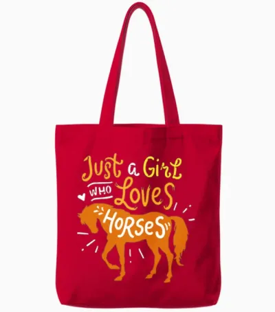 Horse Tote Bags - Red