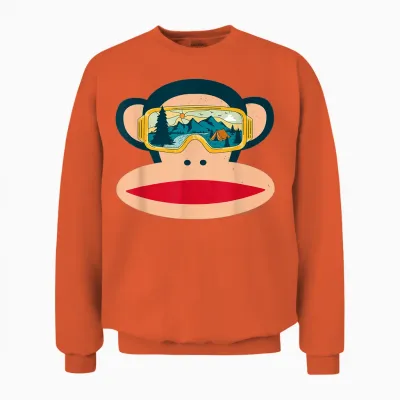 Paul Frank Julius the Monkey in Nature Brille Unisex Sweatshirt - Orange