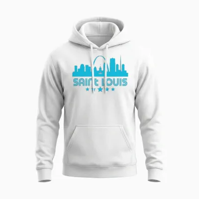 Retro Saint Louis Skyline Unisex Hoodie - White