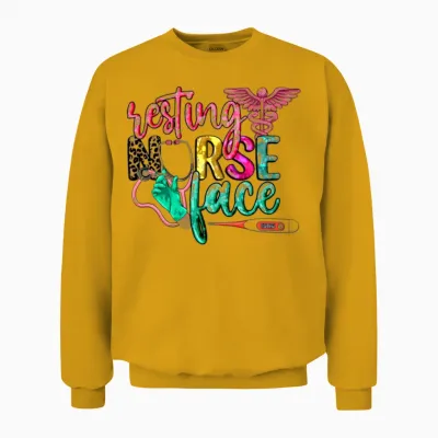 Resting Nurse Face Unisex Sweatshirt - Gold