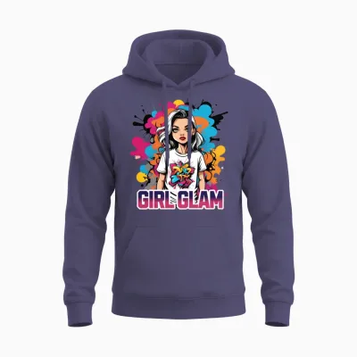 'girl Glam' Graffiti Girl Gd Unisex Hoodie - Heather Sport Dark Navy