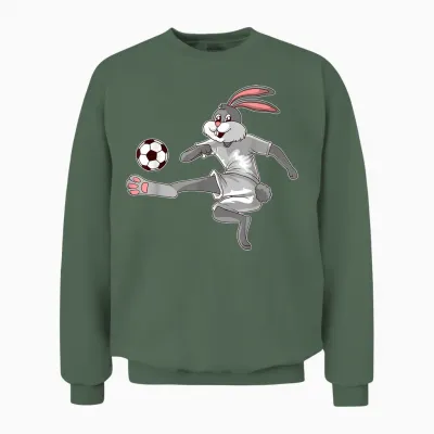 Osterhase Fußball Kaninchen Hase Ostern Unisex Sweatshirt - Military Green