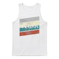 Vegan Retro Unisex Tank Top - White – 1