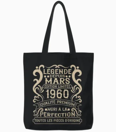 Mars 1960-66 Ans Anniversaire Cadeau Vintage 1960 Tote Bags - Black