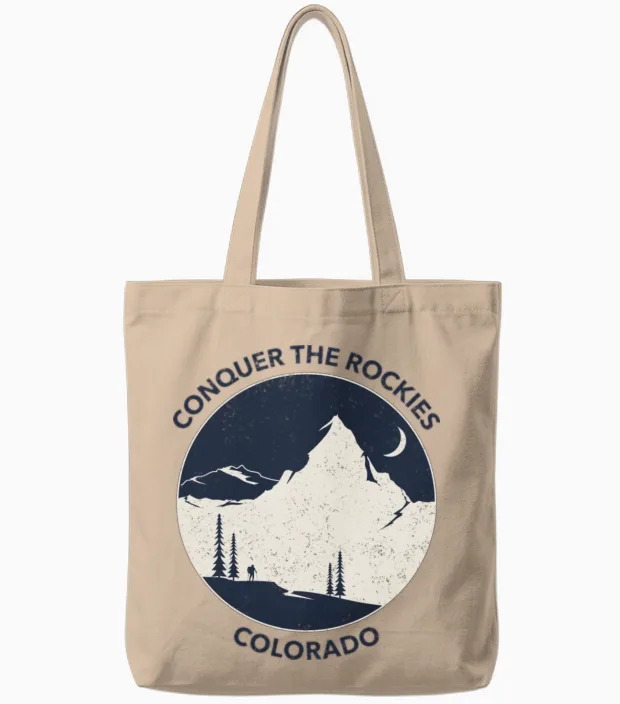 Colorado Day Hikes | Colorado Hiking Tote Bags in Natural