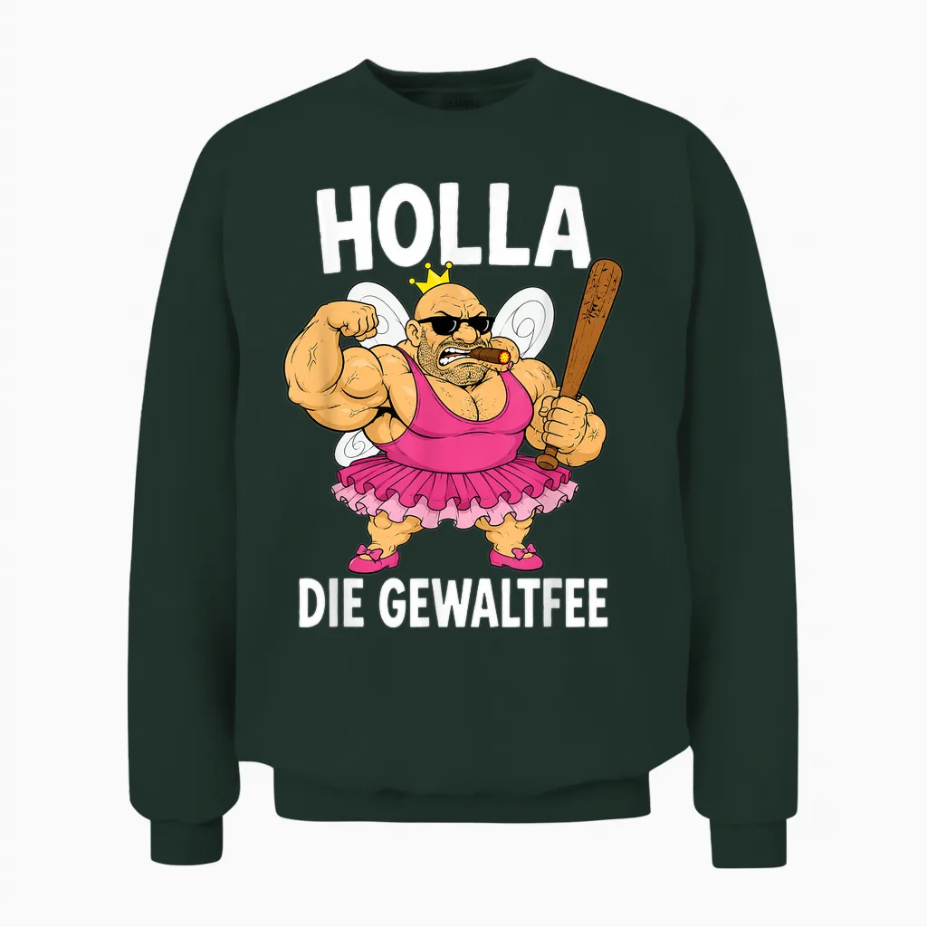 Lustiges Holla, Die Gewaltfee Party Festival Unisex Sweatshirt in Forest