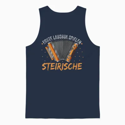 Real Lausbua Spiel Styrian Harmonica T-Shirt, Black Unisex Tank Top - Navy