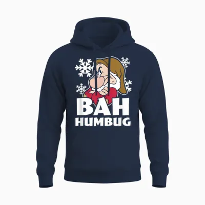 Disney Snow White & the Seven Dwarfs Christmas Grumpy Humbug Unisex Hoodie - Navy