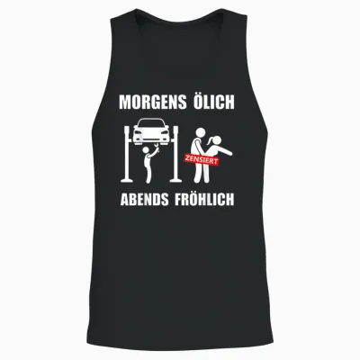 Herren Kfz Mechatroniker Lustige Mechaniker Sprüche ölich Fröhlich Unisex Tank Top - Black
