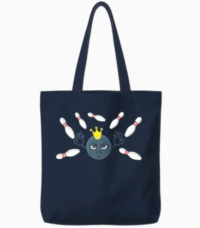 Funny Bowling Tote Bags - Navy