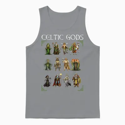 Celtic Mythology Viking Warrior Gods Nordic Irish Scottish T-Shirt, Black, S Unisex Tank Top - Sport Grey