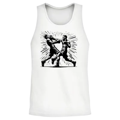 Retro Boxing Action the Decisive Punch Unisex Tank Top - White