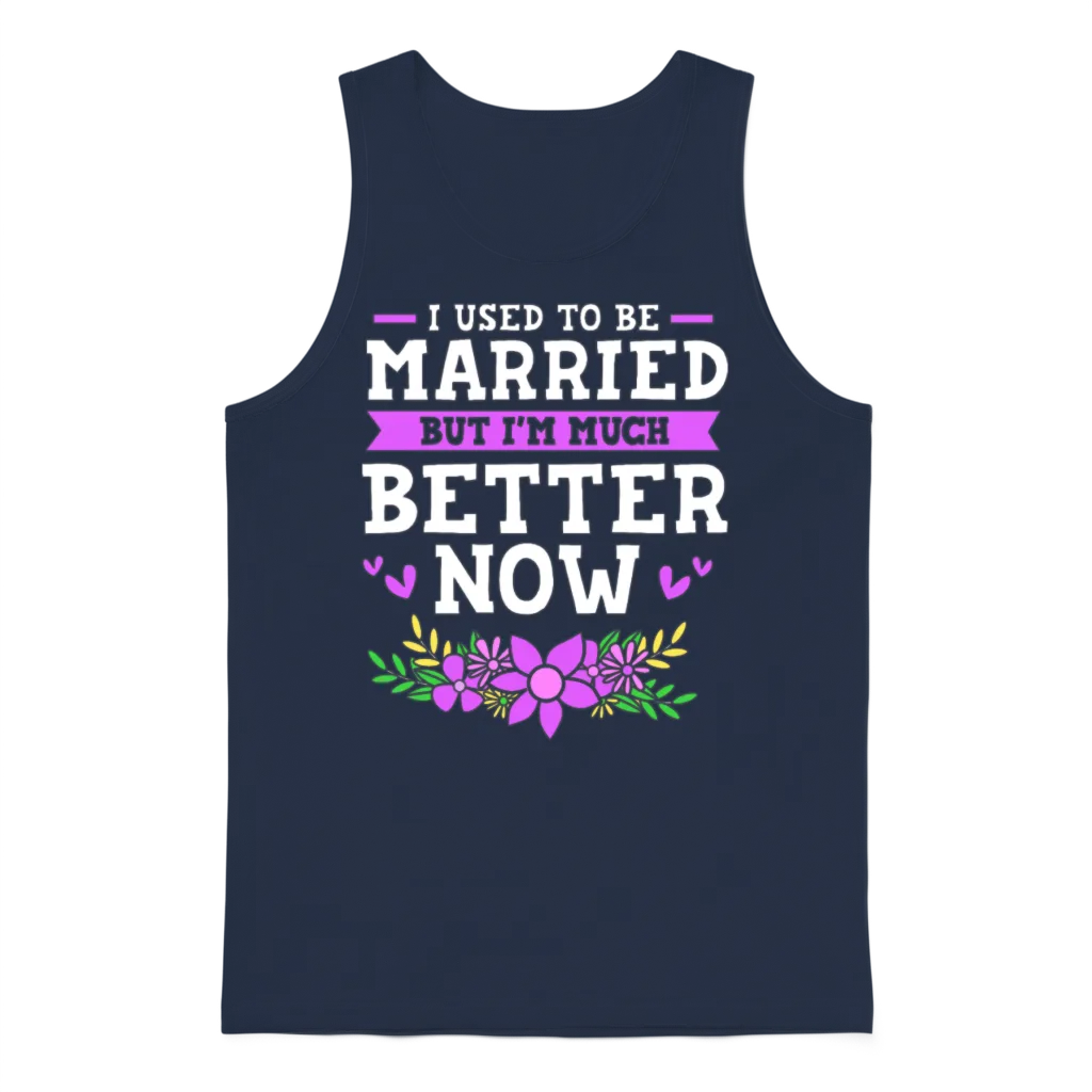 I Used to Be Married Funny Divorce Unisex Tank Top - Navy