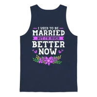 I Used to Be Married Funny Divorce Unisex Tank Top - Navy – 1