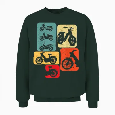 Moped Mob Mobeur Mopeds Boy Man Ritro Unisex Sweatshirt - Forest