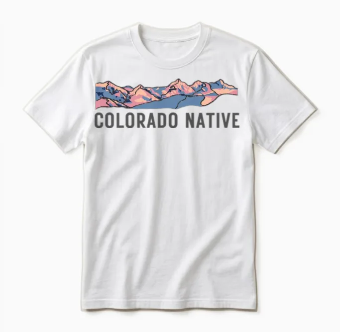 Colorado Native - Full Color Unisex T-Shirt in White