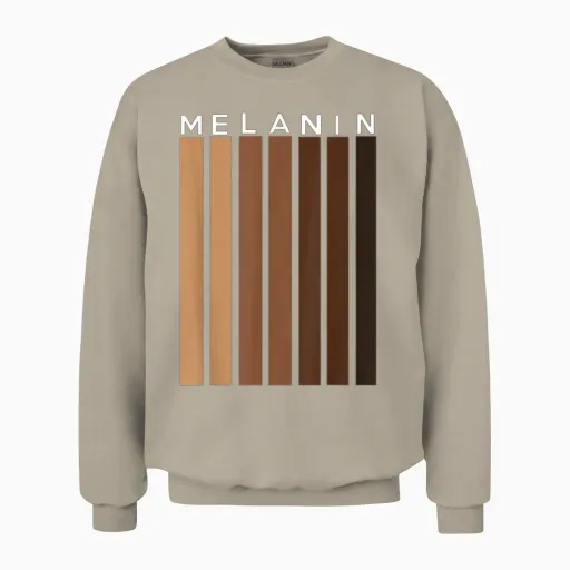 Oheneba: Melanin Shades Black Pride Gift Unisex Sweatshirt in Sand