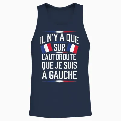 Que Sur Autoroute a Gauche Bardella Rassemblement 2027 T-Shirt, Black, S Unisex Tank Top - Navy