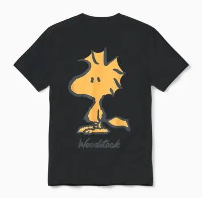 Peanuts - Woodstock Oversized T-Shirt, Black, S Unisex T-Shirt - Black