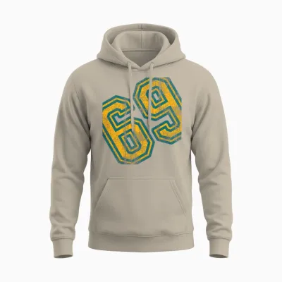 Number 69 - Number Sixty Nine Vintage, Retro Unisex Hoodie - Sand