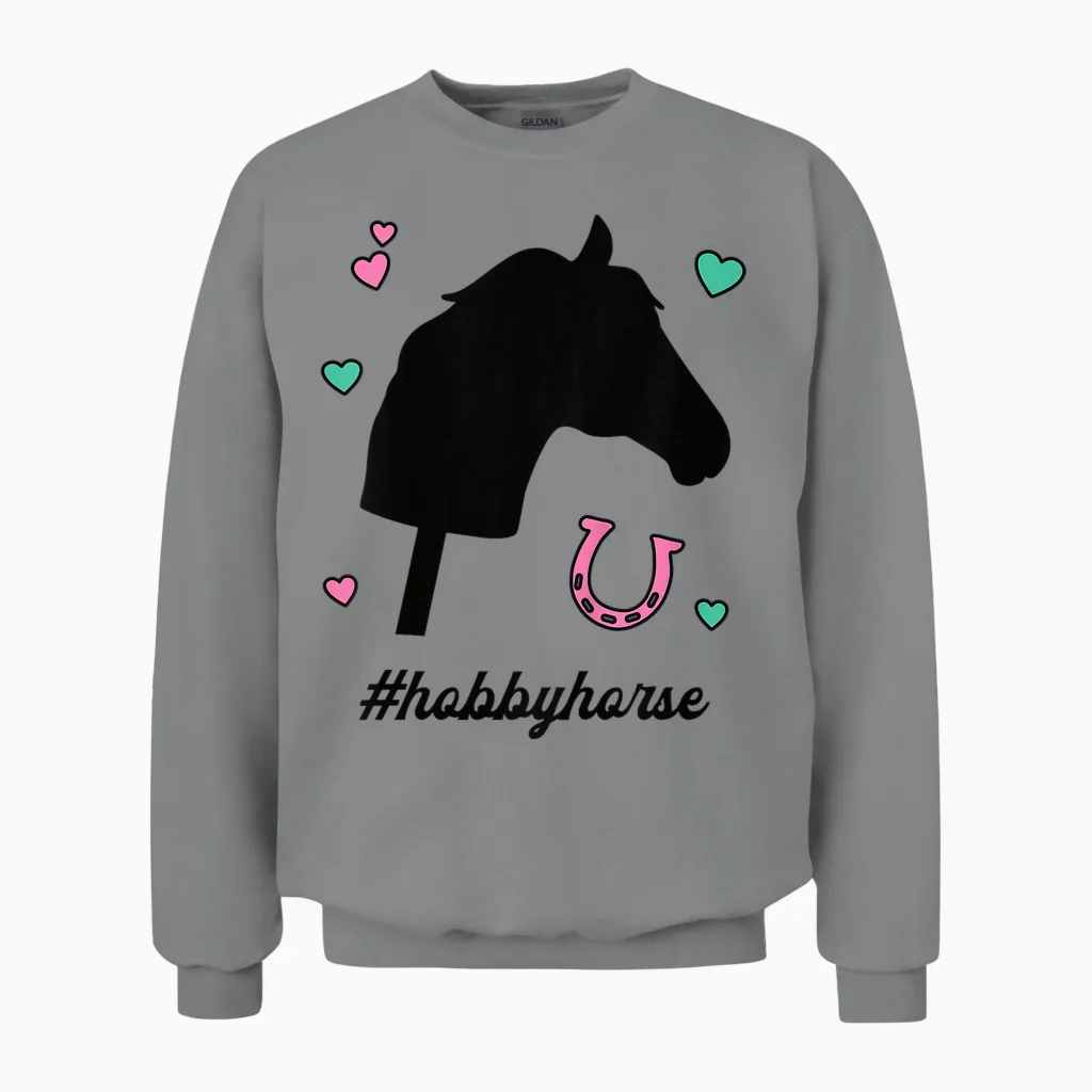 Kinder #hobbyhorse Mädchen Steckenpferde Reiten Pferd Hobby Horsing Unisex Sweatshirt in Sport Grey