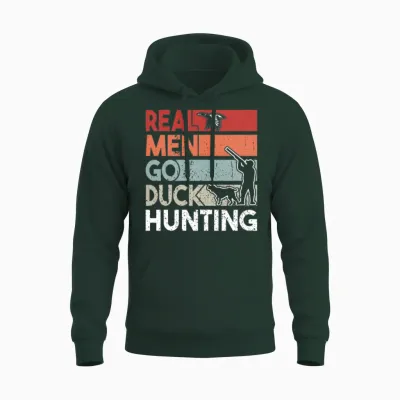 Duck Hunting Men with Duck Hunting Dog Unisex Hoodie - Forest