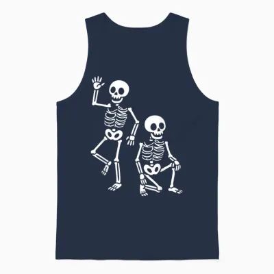 Funny Halloween Trump Skeleton Trump Unisex Tank Top - Navy