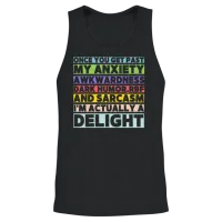 Once You Get Past My Anxiety Awkwardness Dark Humo Unisex Tank Top - Black – 2