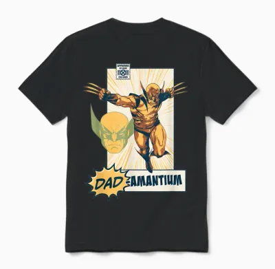 Marvel X-Men Wolverine Dad-Amantium Father's Day Retro Unisex T-Shirt - Black