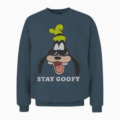 Disney Mickey and Friends Retro Stay Goofy Big Vintage Unisex Sweatshirt - Dark Heather