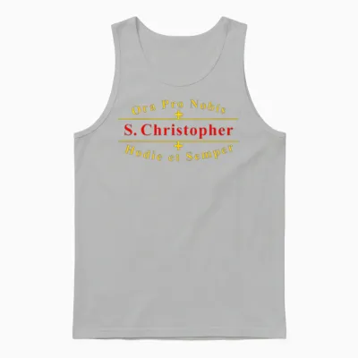 Saint Christopher Catholic Latin Prayer Unisex Tank Top - Ash