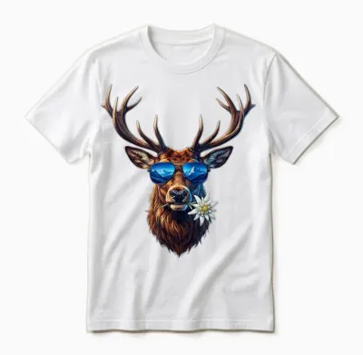 Trachtenshirt Passend Für Oktoberfest T-Shirt Herren Hirsch Unisex T-Shirt - White