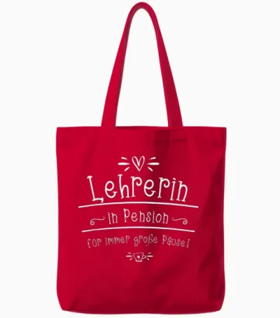 Lehrerin in Pension Für Immer Große Pause Tote Bags - Red