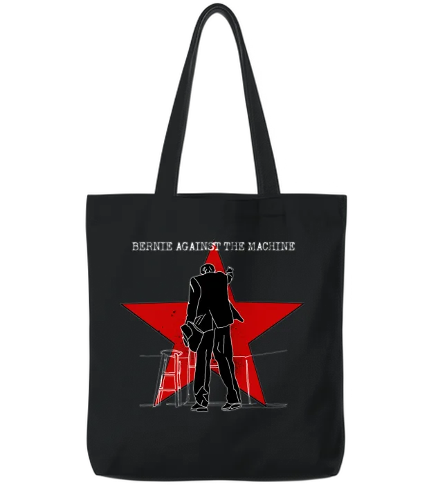Bernie Against the Machine Tote Bags - Black