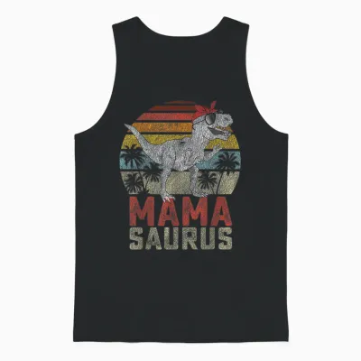 Mamasaurus T Rex Dinosaur Mama Saurus Family Matching Women Unisex Tank Top - Black