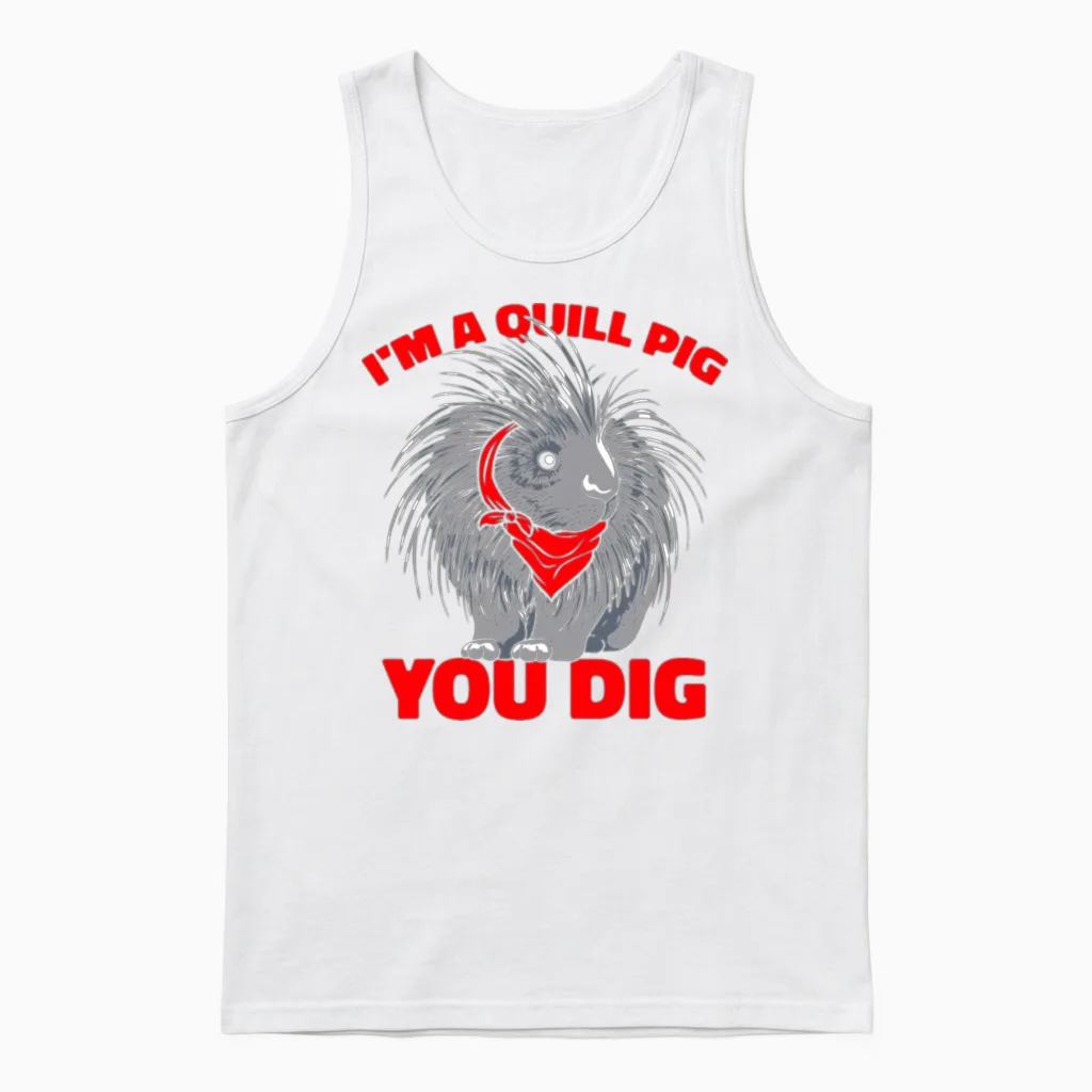 Porcupine Funny Unisex Tank Top - White