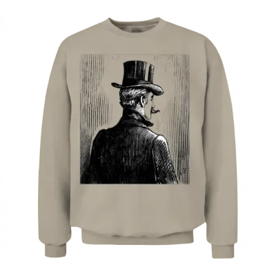 Elegant Victorian Gentleman Portrait Unisex Sweatshirt - Sand