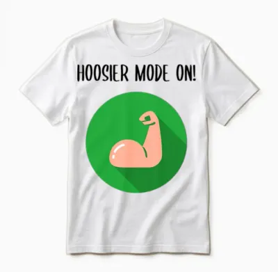 Hoosier Mode on Indiana Funny Unisex T-Shirt - White