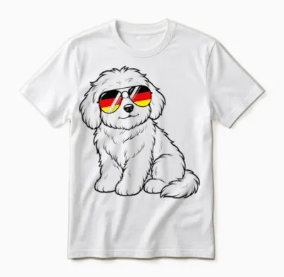 Deutsche Flagge Hund Deutsch Deutschland Hunde Unisex T-Shirt - White