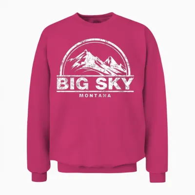 Big Sky Montana Unisex Sweatshirt - Heliconia