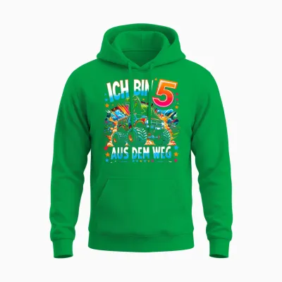 Kinder Ich Bin 5 5. Geburtstag Junge Fünf Jahre Jungs Unisex Hoodie - Irish Green