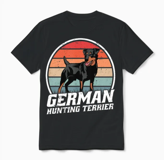 German Jagdterrier Retro Unisex T-Shirt - Black