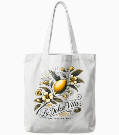 La Dolce Vita Team Limoncello Italy Amalfi Lemon Spritz T-Shirt, White, S Tote Bags - White