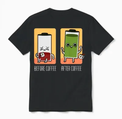 Refilling the Energy - for Coffee Unisex T-Shirt - Black