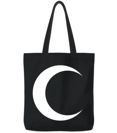 Crescent Moon Tote Bags - Black