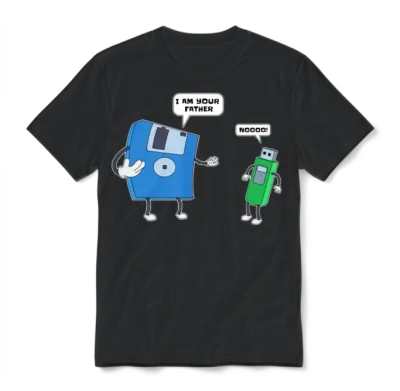 Computer Engineering Father & Son Floppy Disk Gift Unisex T-Shirt - Black