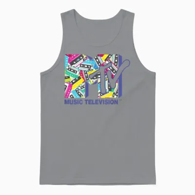 Mademark X Mtv - the Official Mtv Logo with the Classic 80s Tapes Unisex Tank Top - Sport Grey