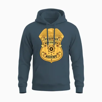 Fugitive Recovery Agent Shield Unisex Hoodie - Dark Heather