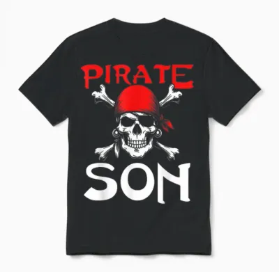 Pirate Son Pirate Skull Unisex T-Shirt - Black