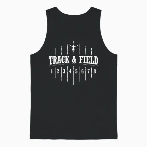 Artistic Track and Field Graphic Design Running Tr Unisex Tank Top in Black